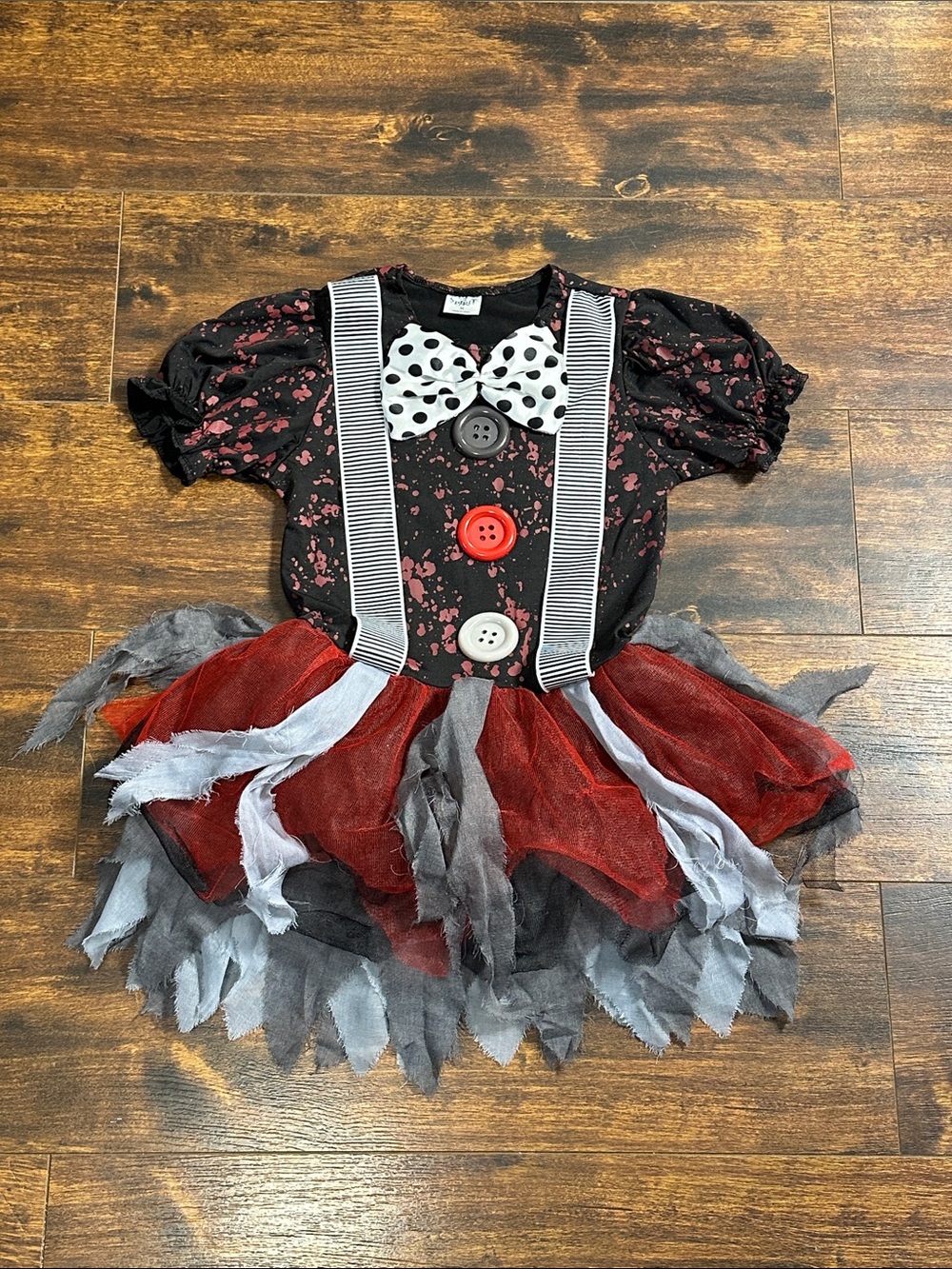 🤡 Spirit Halloween Creepy Clown Dress Kids Juniors M Horror Circus